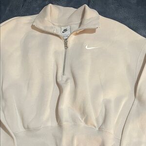 Nike Women’s Sportswear Off-White 1/4th Zip-Up cropped Sweater